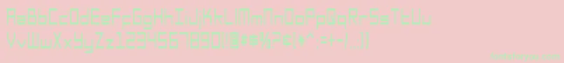 Fonte SfSquareHeadCondensed – fontes verdes em um fundo rosa