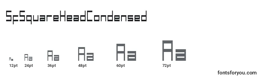 Größen der Schriftart SfSquareHeadCondensed