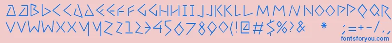 フォントUncialcondensedfifty – ピンクの背景に青い文字