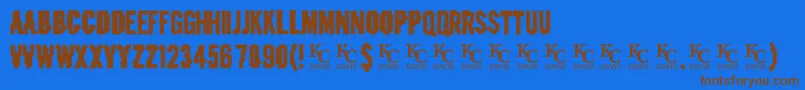 Lisätietoja Crashedoutdemo-fontista Crashedoutdemo-fontti – ruskeat fontit sinisellä taustalla