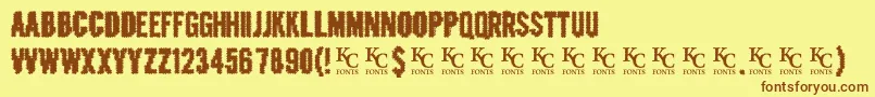 Crashedoutdemo Font – Brown Fonts on Yellow Background