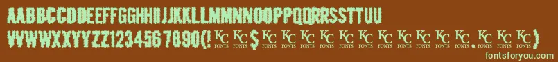 Crashedoutdemo Font – Green Fonts on Brown Background