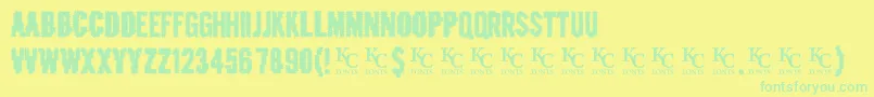 Crashedoutdemo Font – Green Fonts on Yellow Background