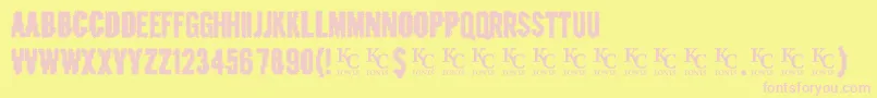 Crashedoutdemo Font – Pink Fonts on Yellow Background