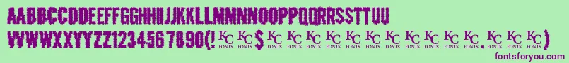 Crashedoutdemo Font – Purple Fonts on Green Background