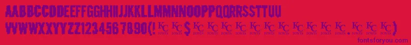 Crashedoutdemo Font – Purple Fonts on Red Background