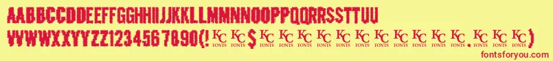 Crashedoutdemo Font – Red Fonts on Yellow Background