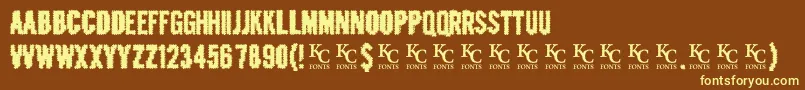 Crashedoutdemo Font – Yellow Fonts on Brown Background