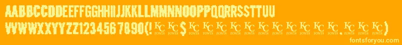 Crashedoutdemo Font – Yellow Fonts on Orange Background
