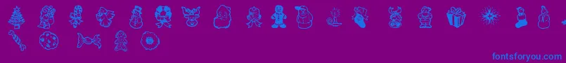 XmasDoods2 Font – Blue Fonts on Purple Background