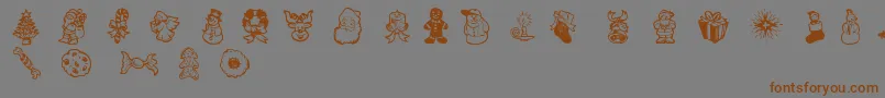 Police XmasDoods2 – polices brunes sur fond gris