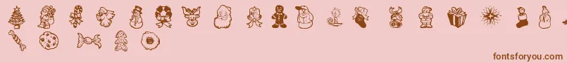Czcionka XmasDoods2 – brązowe czcionki na różowym tle
