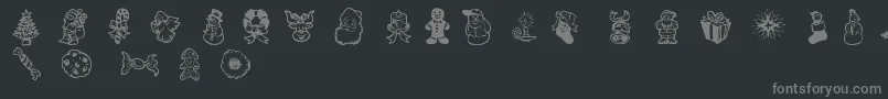 フォントXmasDoods2 – 黒い背景に灰色の文字