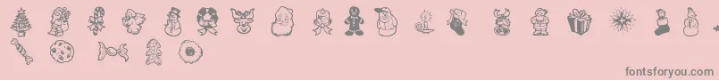 Шрифт XmasDoods2 – серые шрифты на розовом фоне