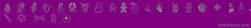 Шрифт XmasDoods2 – серые шрифты на фиолетовом фоне