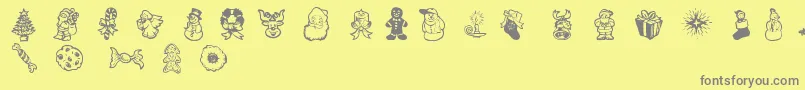 Police XmasDoods2 – polices grises sur fond jaune