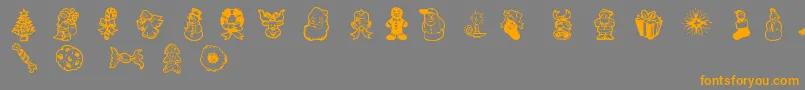 XmasDoods2 Font – Orange Fonts on Gray Background