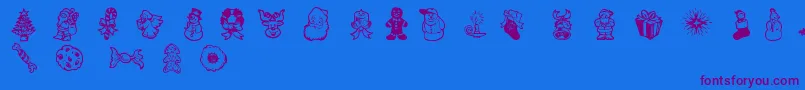 fuente XmasDoods2 – Fuentes Moradas Sobre Fondo Azul