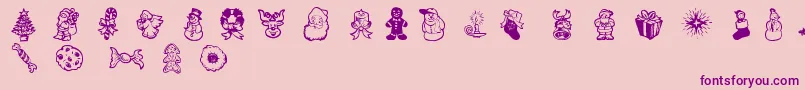 XmasDoods2 Font – Purple Fonts on Pink Background