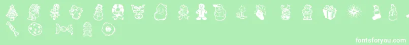 XmasDoods2 Font – White Fonts on Green Background
