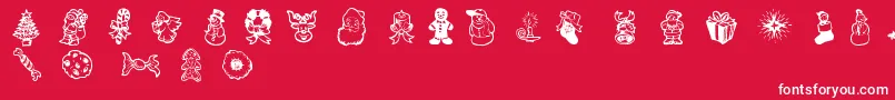 Шрифт XmasDoods2 – белые шрифты на красном фоне