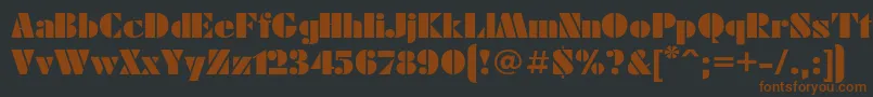 Futuraeu-fontti – ruskeat fontit mustalla taustalla