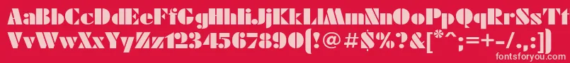 Futuraeu Font – Pink Fonts on Red Background
