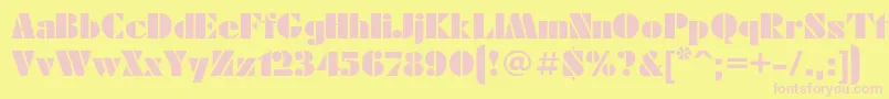 Futuraeu Font – Pink Fonts on Yellow Background