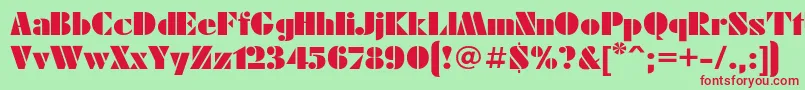 Futuraeu Font – Red Fonts on Green Background