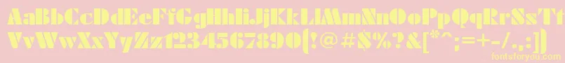 Futuraeu Font – Yellow Fonts on Pink Background