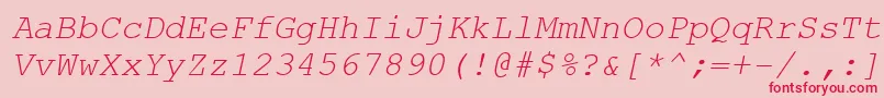 Шрифт Couri0 – красные шрифты на розовом фоне