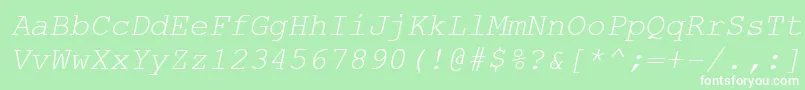 Couri0 Font – White Fonts on Green Background