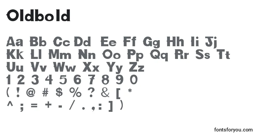 Schriftart Oldbold – Alphabet, Zahlen, spezielle Symbole