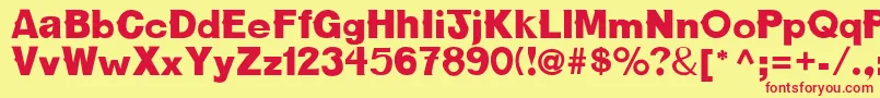 Oldbold Font – Red Fonts on Yellow Background