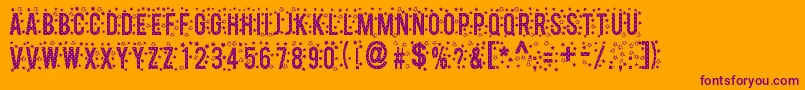 Czcionka StarsTfb – fioletowe czcionki na pomarańczowym tle
