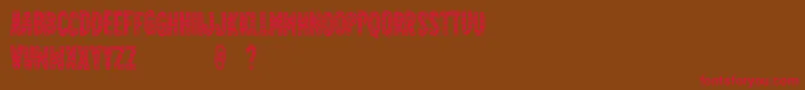 Jealousmintdemo-Schriftart – Rote Schriften auf braunem Hintergrund