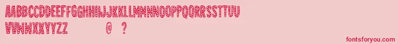 Fonte Jealousmintdemo – fontes vermelhas em um fundo rosa