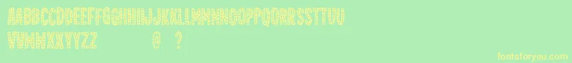 Jealousmintdemo Font – Yellow Fonts on Green Background