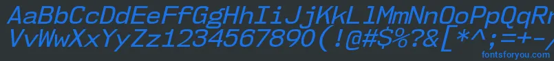 Nk57MonospaceNoRgIt Font – Blue Fonts on Black Background