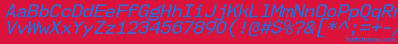 Nk57MonospaceNoRgIt Font – Blue Fonts on Red Background