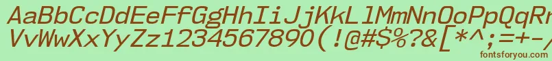 Nk57MonospaceNoRgIt Font – Brown Fonts on Green Background