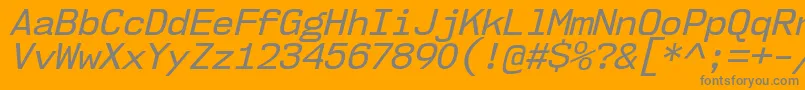 Nk57MonospaceNoRgIt Font – Gray Fonts on Orange Background