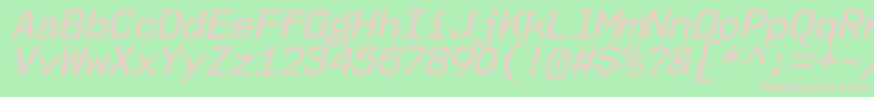 Nk57MonospaceNoRgIt-Schriftart – Rosa Schriften auf grünem Hintergrund