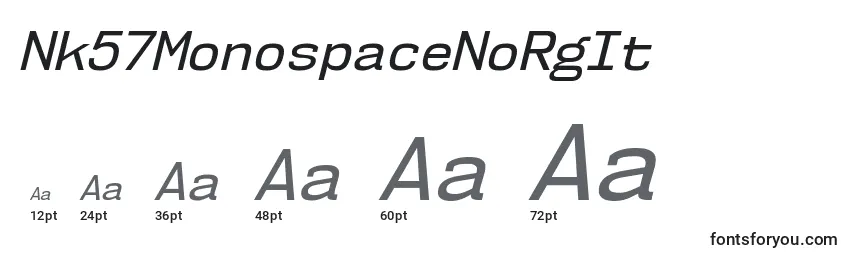 Размеры шрифта Nk57MonospaceNoRgIt