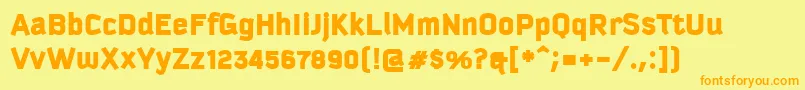 KautivaCyrillicBlack Font – Orange Fonts on Yellow Background