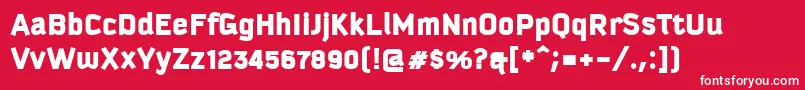フォントKautivaCyrillicBlack – 赤い背景に白い文字