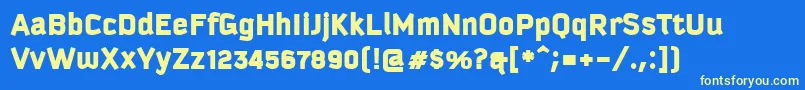 KautivaCyrillicBlack Font – Yellow Fonts on Blue Background