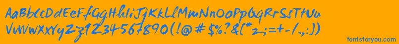 Wcmanonegrabta Font – Blue Fonts on Orange Background