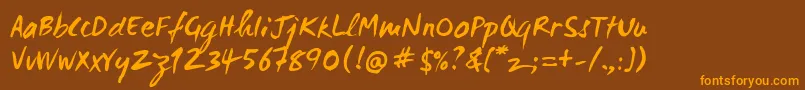 Wcmanonegrabta Font – Orange Fonts on Brown Background