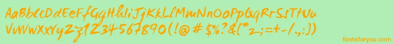 Wcmanonegrabta Font – Orange Fonts on Green Background